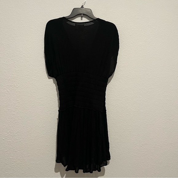 A.L.C. Luna Dress in Black Ruched Pleated Crepe Mini Size Small - Picture 4 of 13
